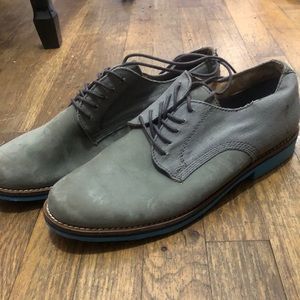 Grey aldo shoes with ice blue soles